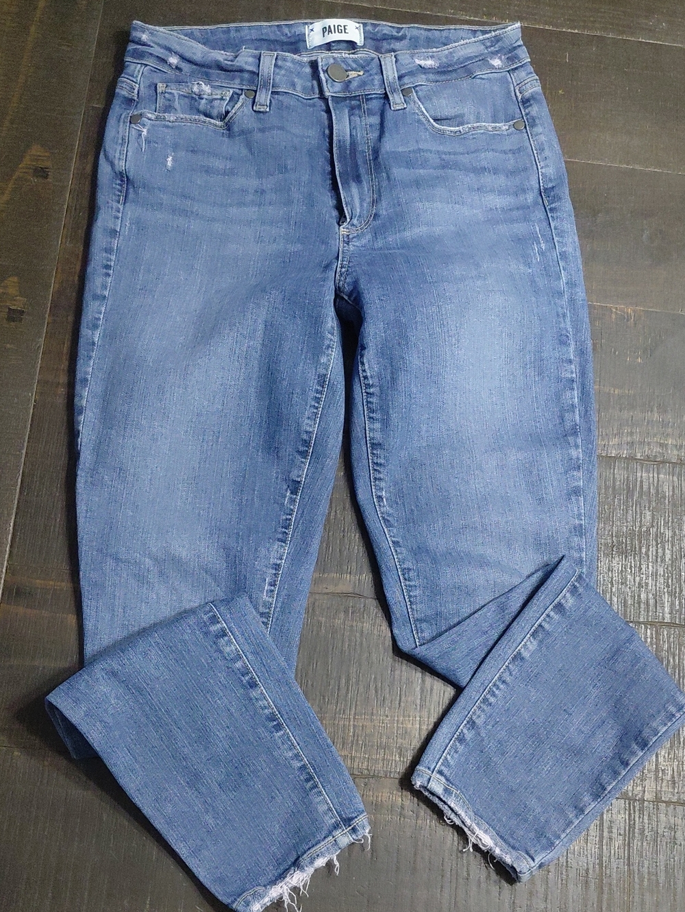 PAIGE Light Blue Cropped Ankle Jeans